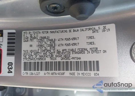 2020 Toyota Tacoma Trd Sport из США, поврежденный, VIN 3TMCZ5AN3LM305018